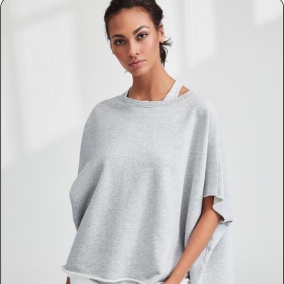 Frank & Eileen Womens One Size Gray Fleece Capelet Funnel Neck *READ* OS Raw Hem - Picture 1 of 11